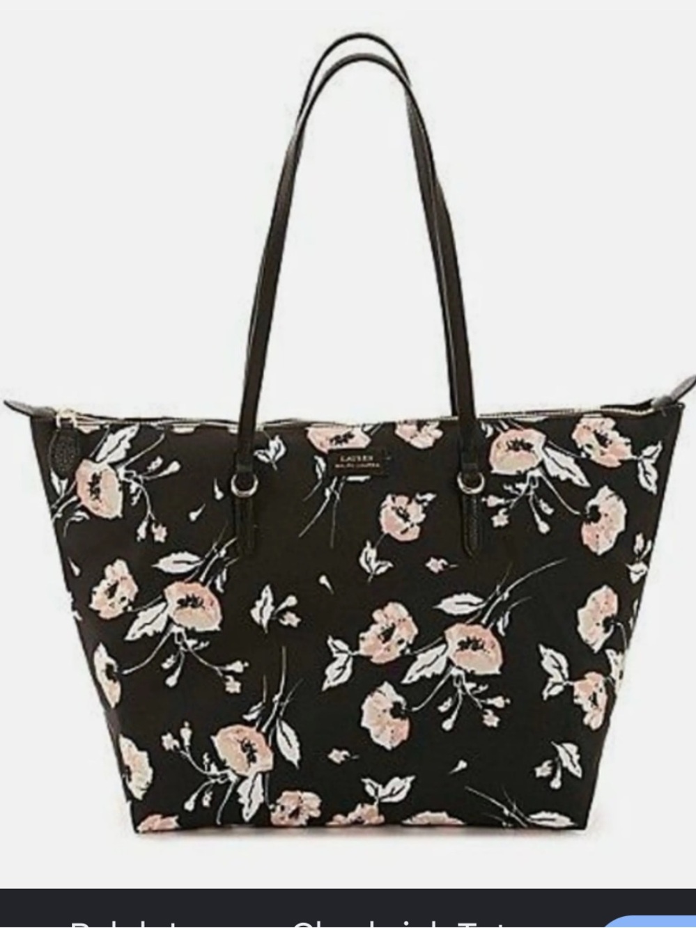 Lauren Ralph Lauren Chadwick Canvas Zipper Tote Bag